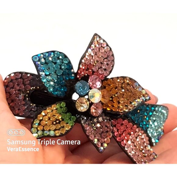 Crystal Flower Hair Barrette Clip 4\